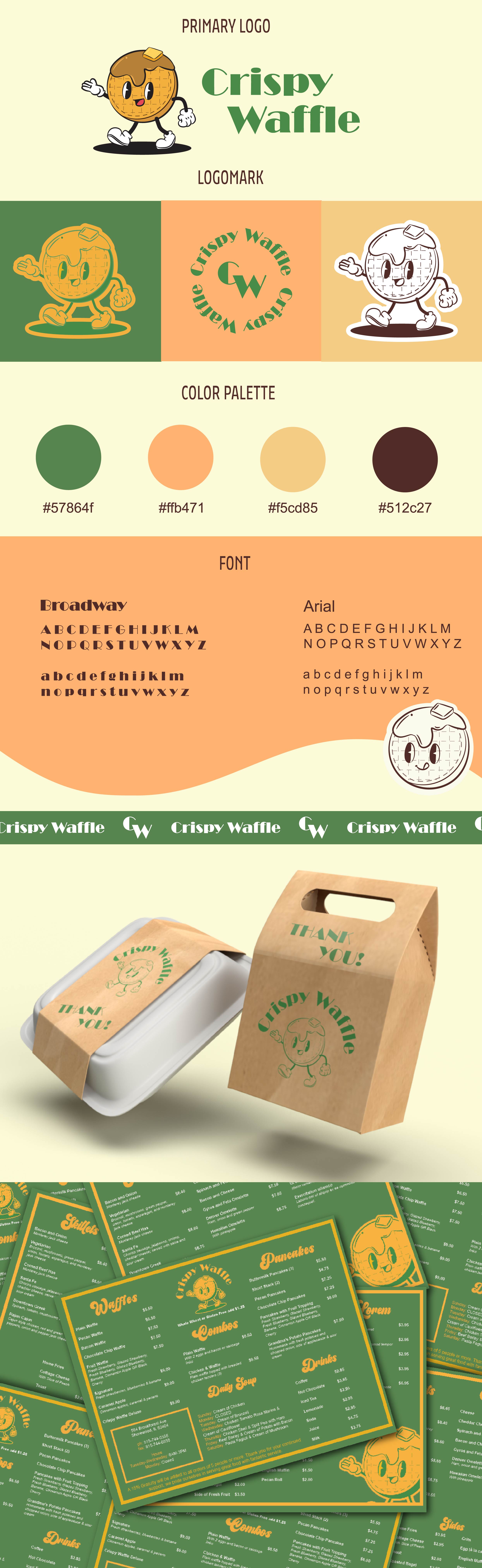 crispy waffle branding board